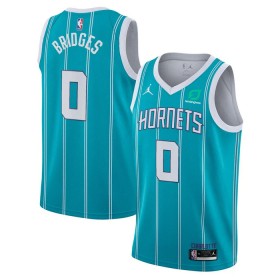 Muške NBA Dres Charlotte Hornets Miles Bridges 0 Jordan 2022-23 Icon Edition Teal Swingman